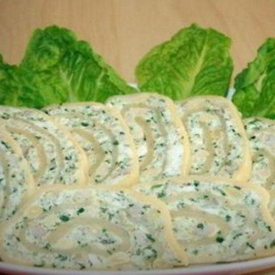 Рецепт сырного пикантного рулета