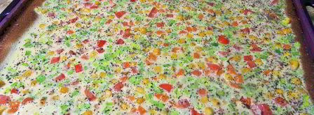 яичный рулет с сыром мозаика. Шаг 14