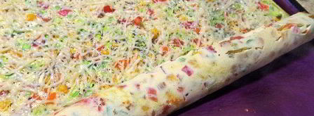 яичный рулет с сыром мозаика. Шаг 16