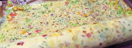 яичный рулет с сыром мозаика. Шаг 17