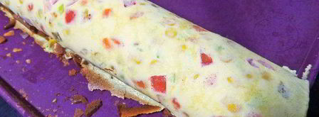 яичный рулет с сыром мозаика. Шаг 18