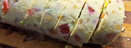 яичный рулет с сыром мозаика. Шаг 20