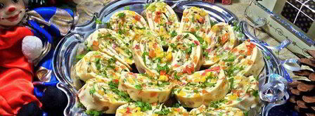 яичный рулет с сыром мозаика. Шаг 23