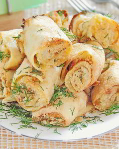 Яичные рулетики с капустой