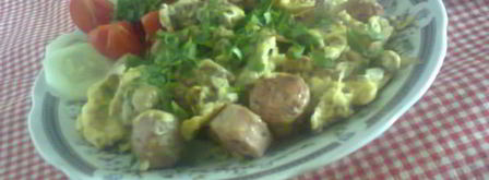 сосиски с яйцом. Шаг 4