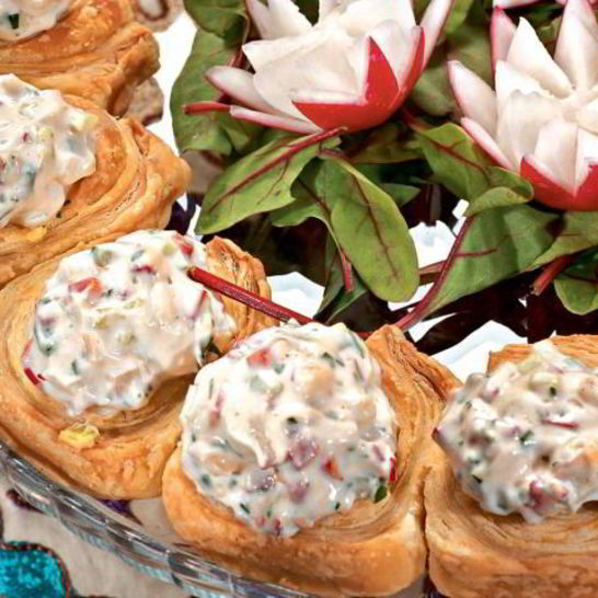 Рецепт кольца из тарталеток с овощами