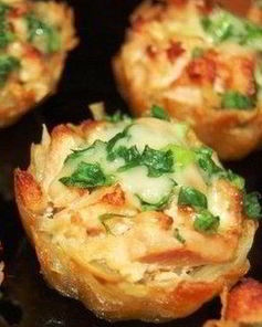 Тарталетки из картофеля под чесночным соусом