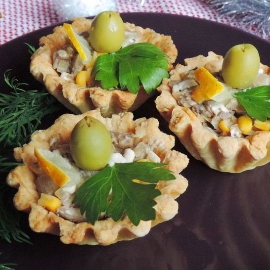 Рецепт тарталеток с грибами