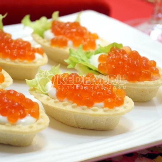 Рецепт тарталеток с икрой