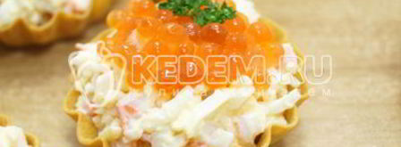 тарталетки с крабовыми палочками. Шаг 5