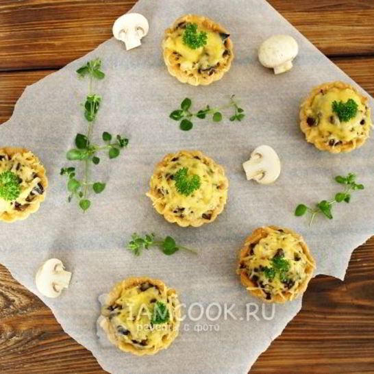 Рецепт тарталеток с курицей и грибами