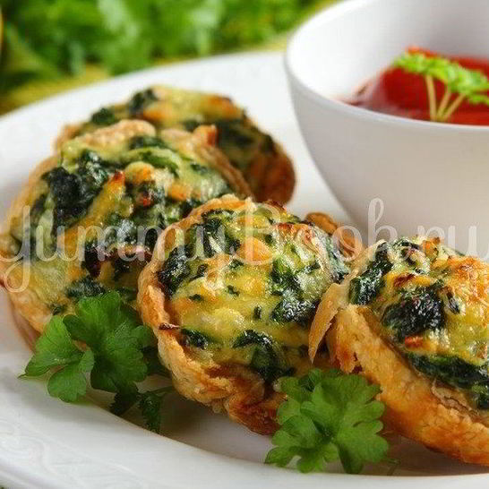 Рецепт тарталеток с лососем и шпинатом