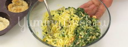 тарталетки с лососем и шпинатом. Шаг 3