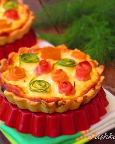 Тарталетки с овощами и йогуртовой заливкой