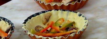 тарталетки с шампиньонами, спаржей и сладким перцем. Шаг 9