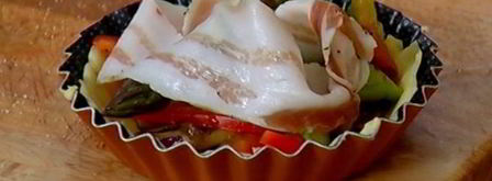 тарталетки с шампиньонами, спаржей и сладким перцем. Шаг 10