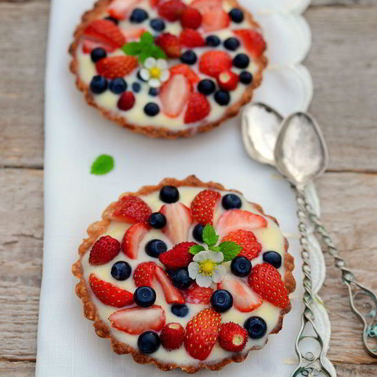 Рецепт тарталеток с заварным кремом и клубникой