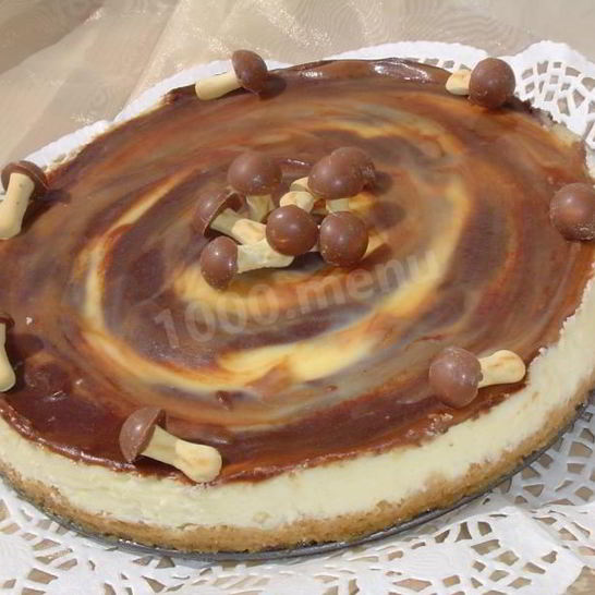 Рецепт белоснежного тарта с мраморной карамелью