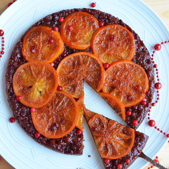 Рецепт пряничного тарта татен с апельсином и брусникой