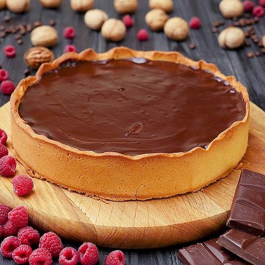 Рецепт шоколадна-малинового тарт