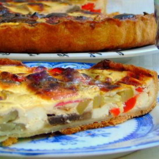 Рецепт сметанного тарта с овощами и фетой