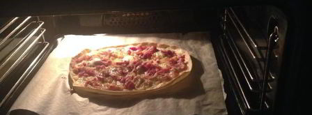 тарт фламбе с беконом. Шаг 14