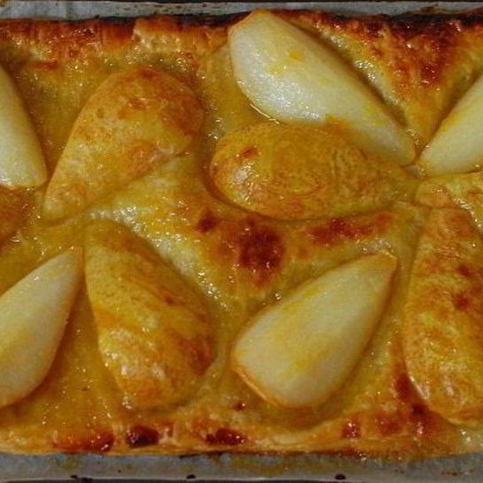 Рецепт тарта с грушами в абрикосовой глазури