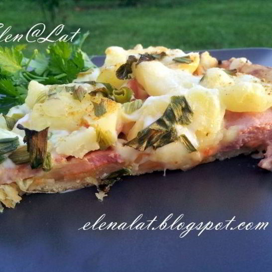 Рецепт тарта с картофелем и сардельками быстрый ужин