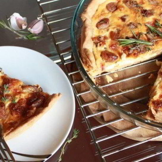 Рецепт тарта с козьим сыром и чесноком