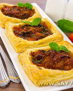 Тарты с помидорами и луком