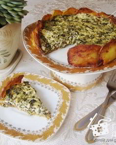 Творожный тарт с зеленью в картофельной корочке