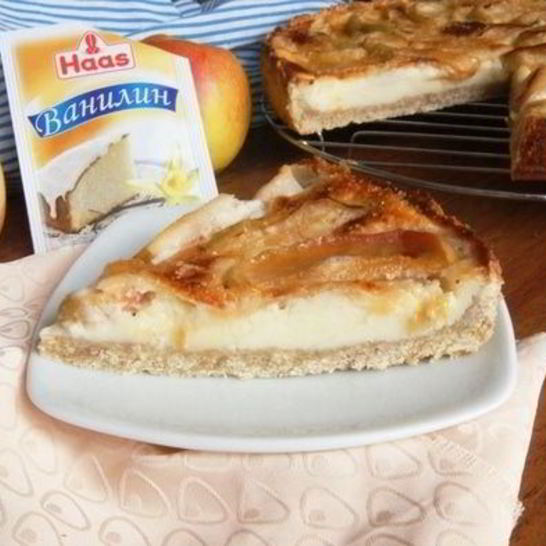 Рецепт яблочного тарта с ванильным кремом