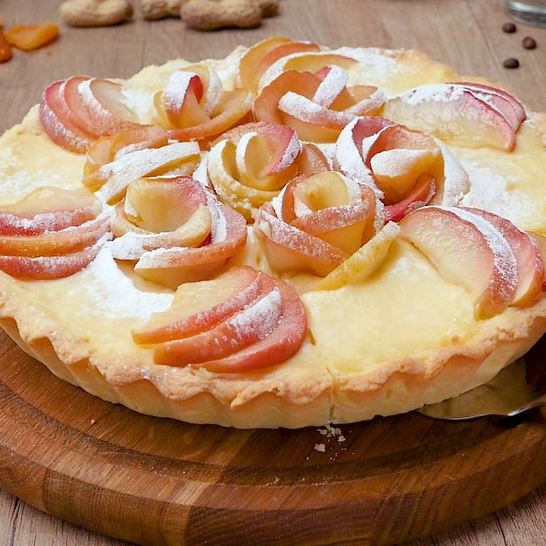 Рецепт яблочного тарта с заварным кремом