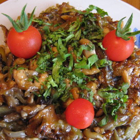 Рецепт вешенок с баклажанами