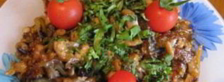 вешенки с баклажанами. Шаг 4