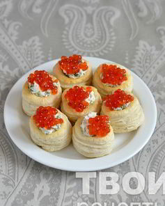 Волованы с красной икрой