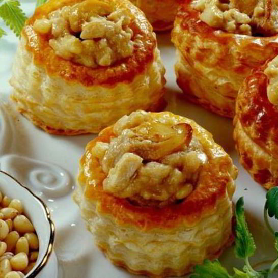 Рецепт волованов с курицей и грибами