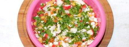 волованы с салатом из крабовых палочек. Шаг 7