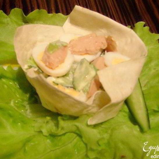 Рецепт закуски из печени трески в хрустящих корзинках