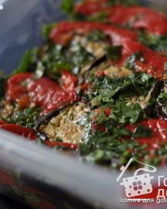 Закуска из запеченных баклажанов и перца