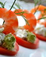 Закуска с креветками и мягким сыром