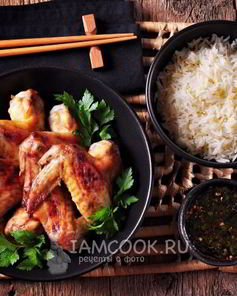 Запеченные куриные крылышки, маринованные в наршарабе