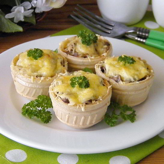 Рецепт жульена в тарталетках с грибами